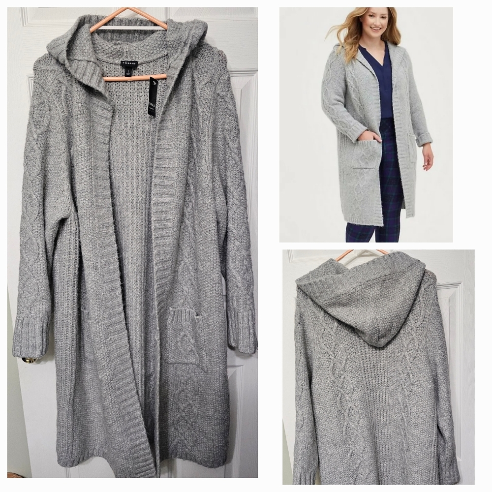 Torrid Hooded Duster Coatigan 2x